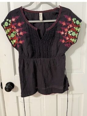 Floreat (Anthropologie) Embroidered Top
